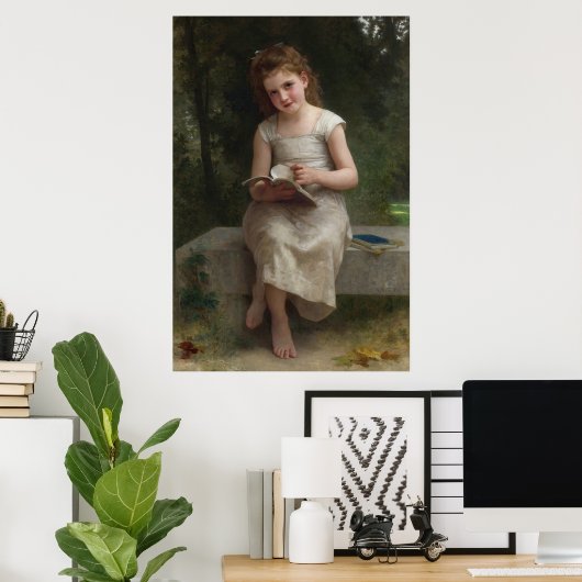 Poster La Liseuse par William-Adolphe Bouguereau (Bureau à domicile)