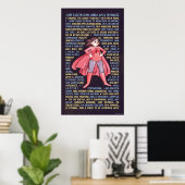 Poster La Litanie de la fille Geek pour le féminisme (Bureau à domicile)