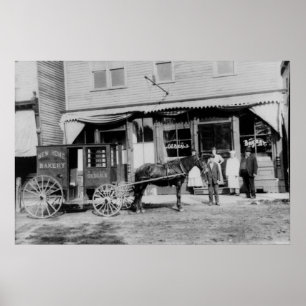 Poster La livraison vintage de boulangerie