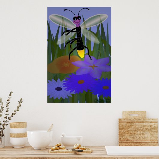 Poster La luciole dansant sur les fleurs (Cuisine)