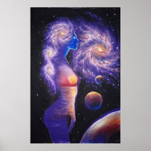 Poster La lumière de la galaxie se reflétant dans l'âme