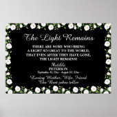 Poster La lumière demeure Citation Florale Service funèbr (Devant)