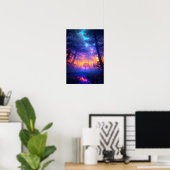 Poster La lumière mystérieuse dans la forêt marécageuse (Bureau à domicile)