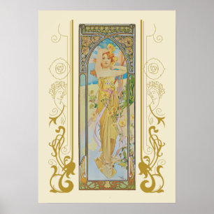 Poster La Luminosité de la journée par Alphonse Mucha