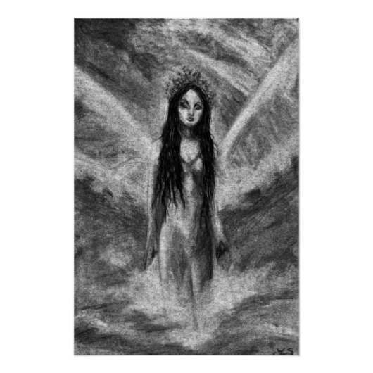 Poster La Luna Dark Angel Fairy Goth Art original (Devant)