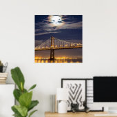 Poster La lune ce soir au-dessus du Bay Bridge (Bureau à domicile)