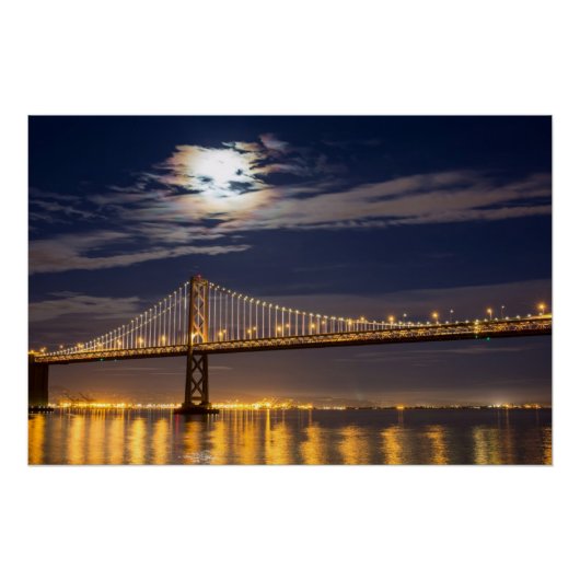 Poster La lune ce soir au-dessus du Bay Bridge (Devant)