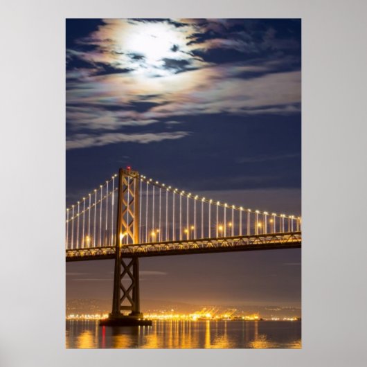 Poster La lune ce soir au-dessus du Bay Bridge (Devant)