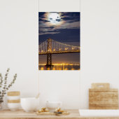 Poster La lune ce soir au-dessus du Bay Bridge (Cuisine)