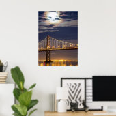 Poster La lune ce soir au-dessus du Bay Bridge (Bureau à domicile)