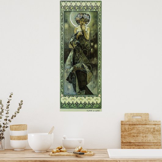Poster La Lune d'Alphonse Mucha (Cuisine)