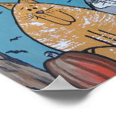 Poster La lune de moisson d'un chat (Coin)