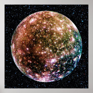 Poster LA LUNE DE PLANET JUPITER : CALLISTO (Arrière - pl