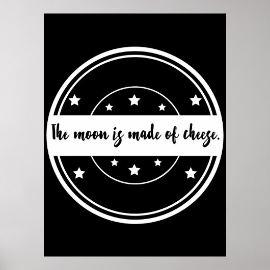 Poster La Lune Est Faite De Fromage Dessin De Citation Dr (Devant)