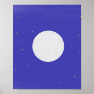 Poster la lune et la peinture des étoiles