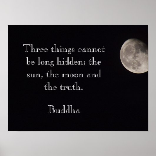 Poster La lune et la vérité - Citation de Bouddha - Impre (Devant)