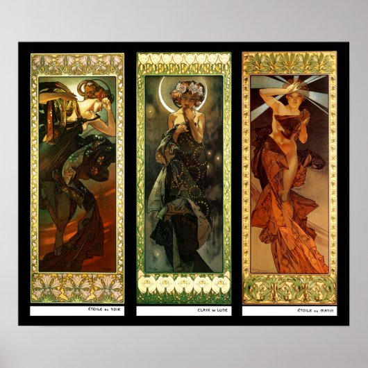 Poster La lune et les étoiles by Alphonse Mucha (Devant)