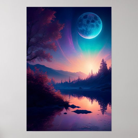 Poster La Lune Extraordinaire et la Rivière Pacifique (Devant)