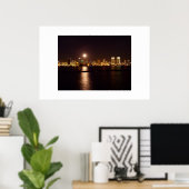 Poster la lune sur la baie (Bureau à domicile)