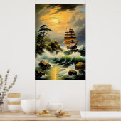 Poster La lutte du navire à travers les mers agitées (Cuisine)