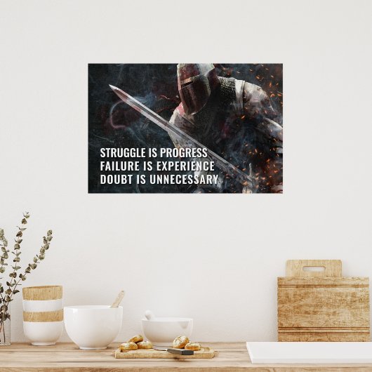 Poster La lutte est le progrès - Motivation (Cuisine)