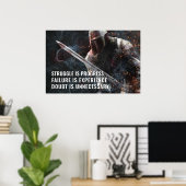 Poster La lutte est le progrès - Motivation (Bureau à domicile)