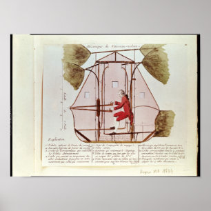 Poster La machine volante de Jean Pierre Blanchard