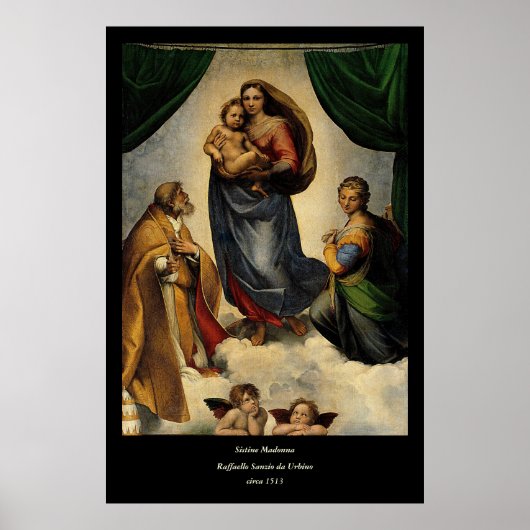 Poster La "Madone Sixtine" Classique de Raphael (environ (Devant)