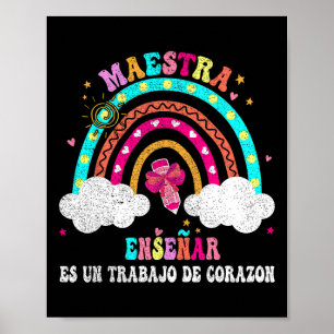 Poster La Maestra Professeur d'espagnol bilingue pour fem