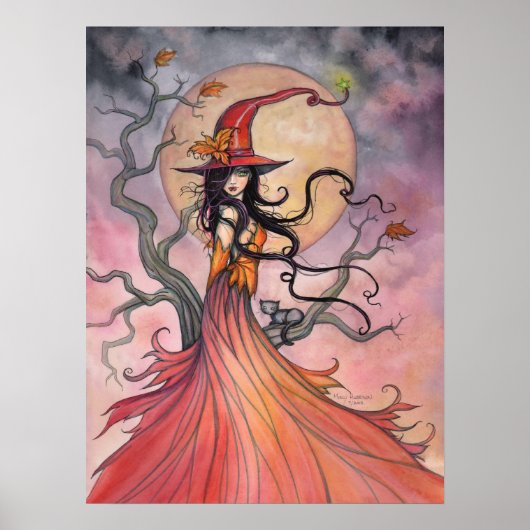 Poster La magie d'automne La sorcière d'Halloween et l'ar (Devant)