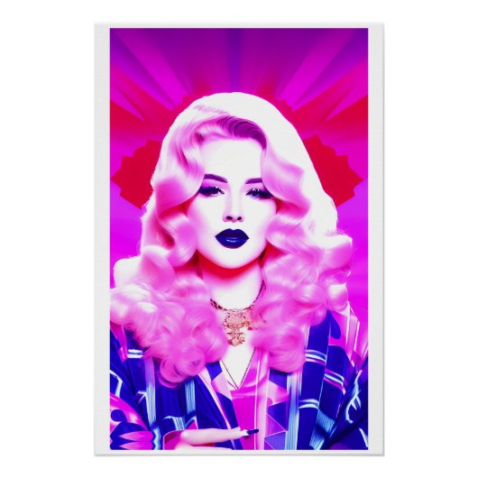 Poster La magie du glamour d'un baiser soufflé bleu (Devant)