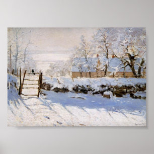 Poster La Magpie, Monet célèbre peinture