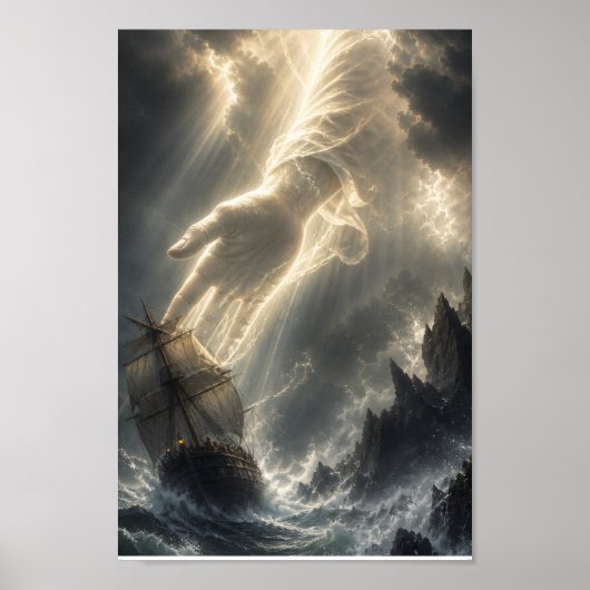 Poster La main directrice de Dieu - Dans les mers déchaîn (Devant)