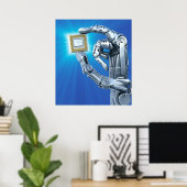 Poster La main du robot avec le processeur (Bureau à domicile)