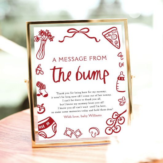 Poster La Main Italienne A Tiré Un Message Du Signe Bump