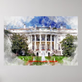 Poster La Maison Blanche à Washington DC – Façade sud (Devant)