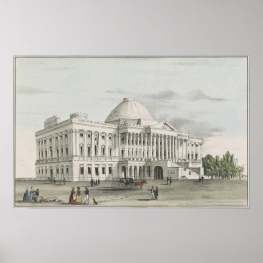Poster La Maison Blanche, Capitole à Washington Lithograp (Devant)