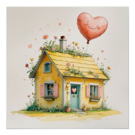 Poster La Maison de la Joie – Impression d'art à l'aquare (Devant)