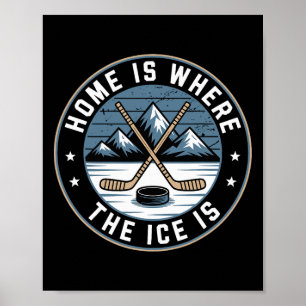 Poster La maison est là où est la glace Rétro Joueurs Amo