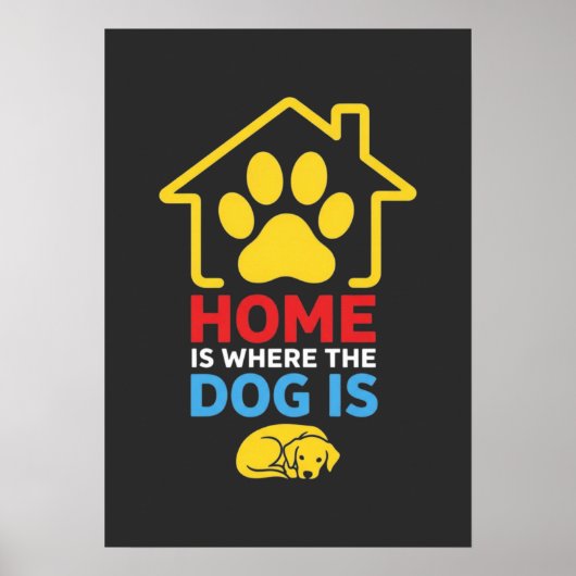 Poster La maison est là où est le chien (Devant)