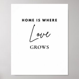 Poster La maison est là où l'amour grandit Citation min