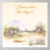 Poster "La maison est là où se trouve le chalet" Fleur sa (Devant)