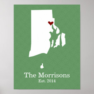 Poster La maison est où votre coeur est - Île de Rhode