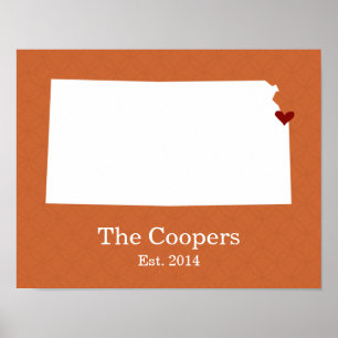 Poster La maison est où votre coeur est - le Kansas