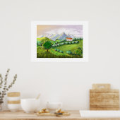 Poster La maison sur les collines, nature verte (Cuisine)