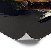 Poster La majestueuse Père Noël noire en bois dans un cad (Coin)