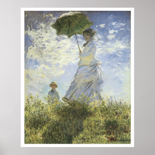 Poster La Marche, dame avec un parasol, 1875 Claude Monet (Devant)