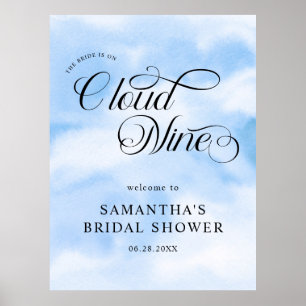 Poster La Mariée Est Sur Cloud Neuf Fête des mariées Bien