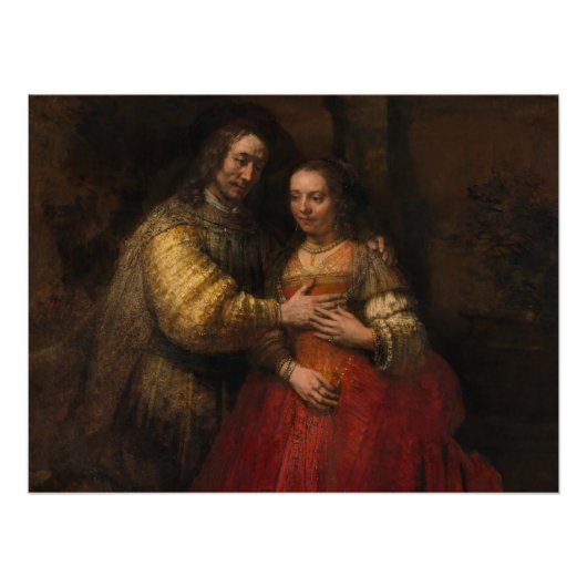 Poster La mariée juive par Rembrandt van Rijn (Devant)