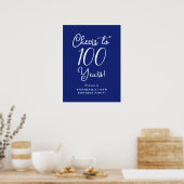 Poster La Marine Bleue salue à 100 ans Anniversaire Bienv (Cuisine)